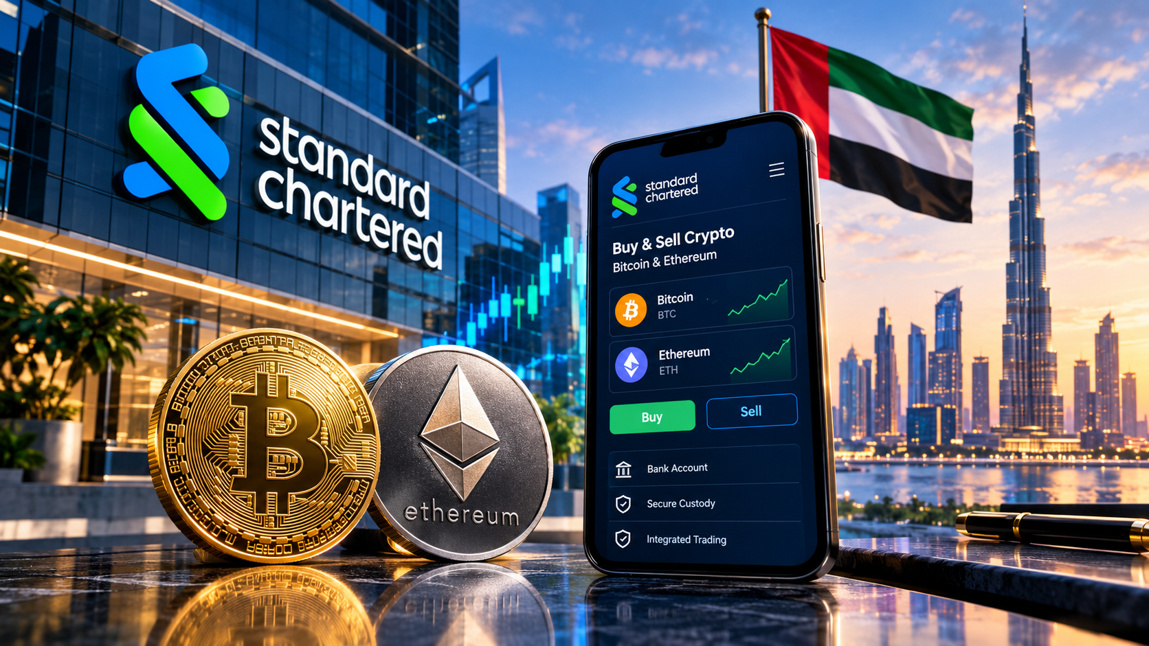 Standard Chartered launches Bitcoin and Ethereum trading for wealth clients in the UAE